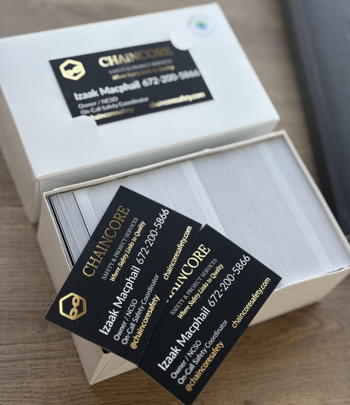 Chaincore Safety business card